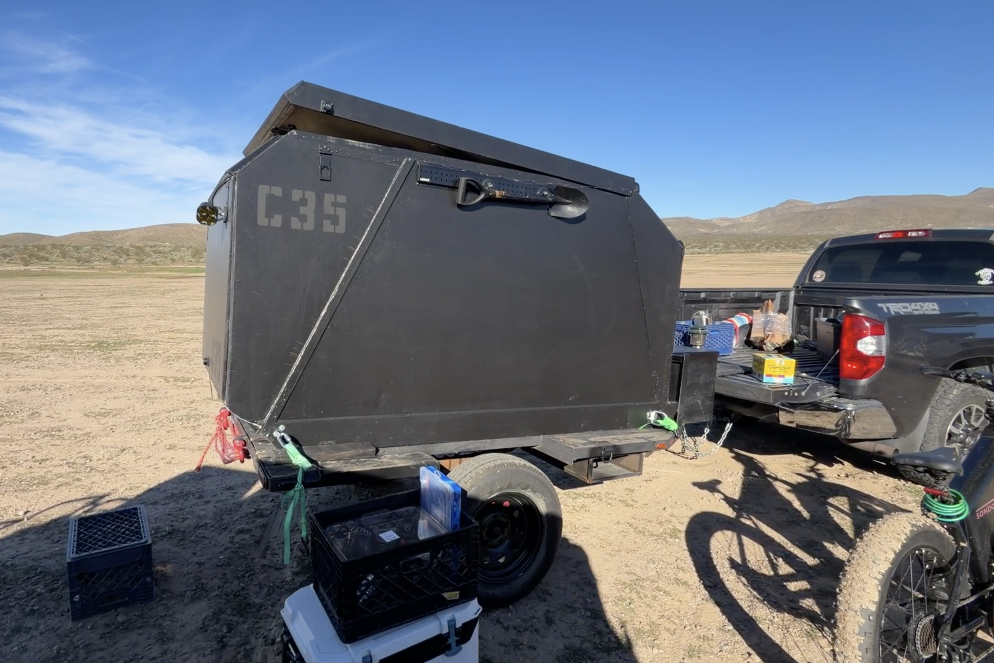 Pod deployed in wilderness ready for pickup